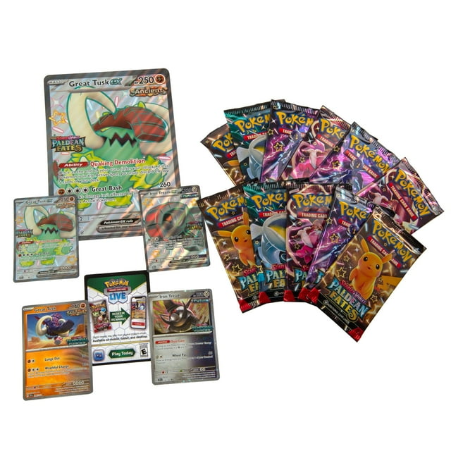 Paldean Fates Great Tusk ex & Iron Threads ex Premium Collection Box