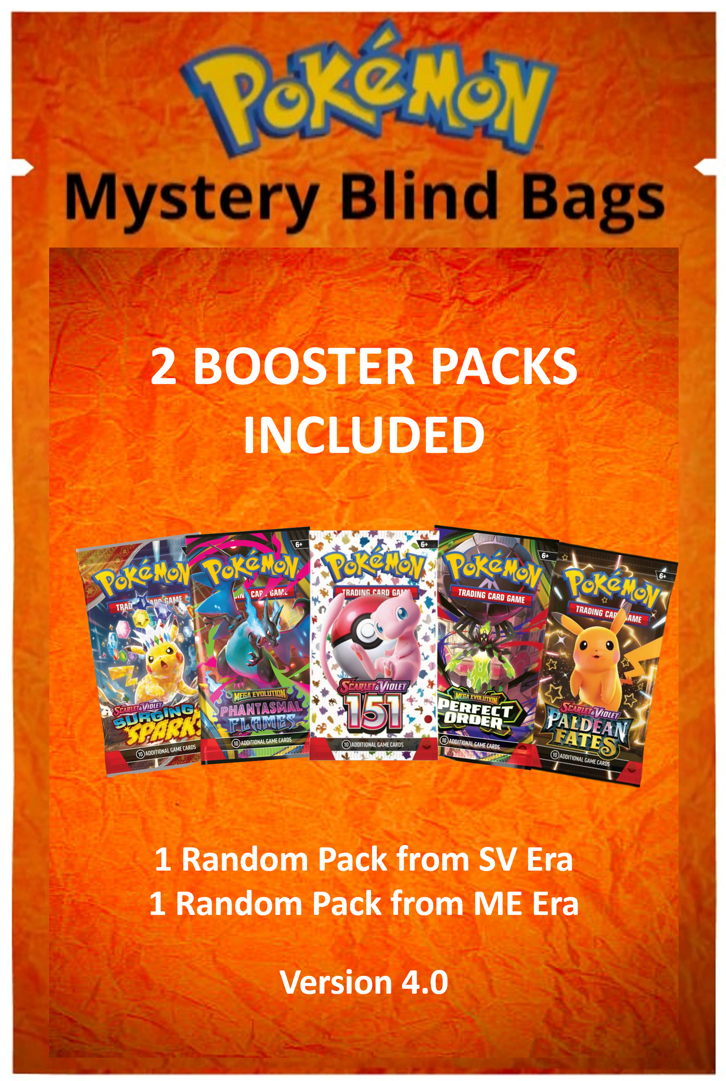 Pokemon Mystery Blind Bag Version 4.0 - 2 Random Packs