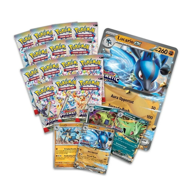 Prismatic Evolutions Lucario Ex & Tyranitar Ex Premium Collection Box